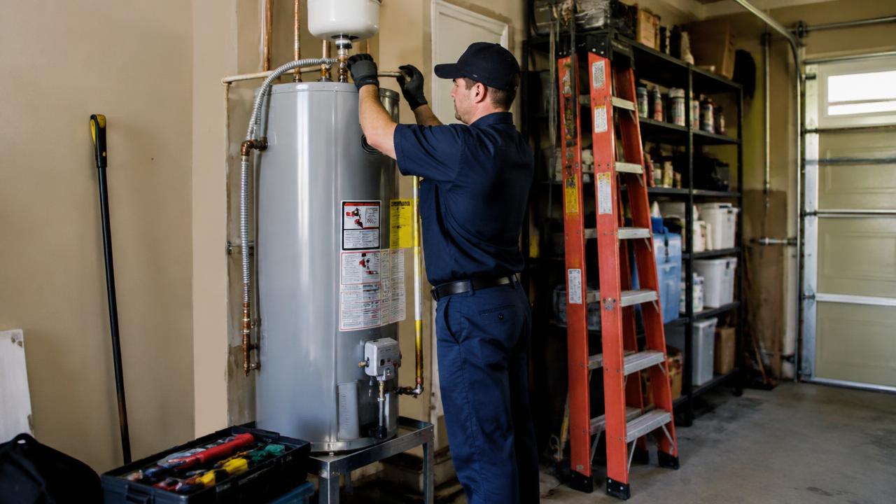 Plumbing website service page for water heater installation