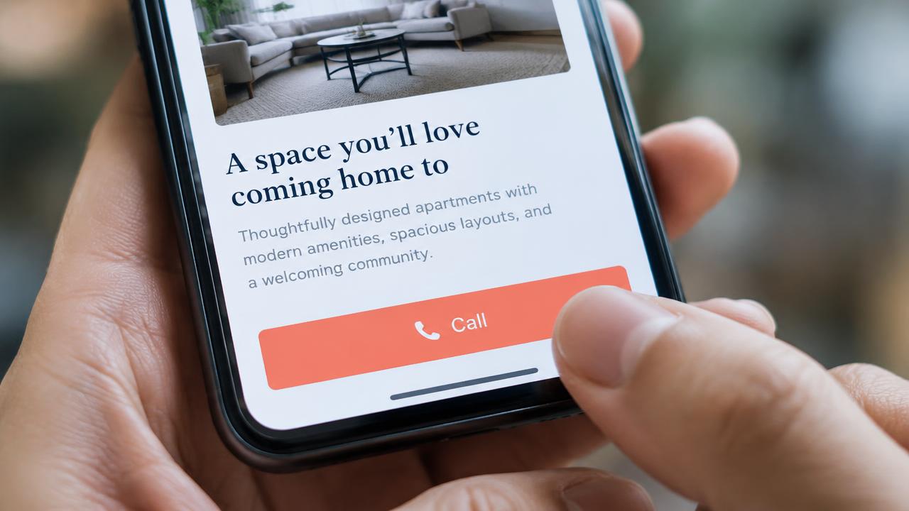Mobile conversion website with sticky call button
