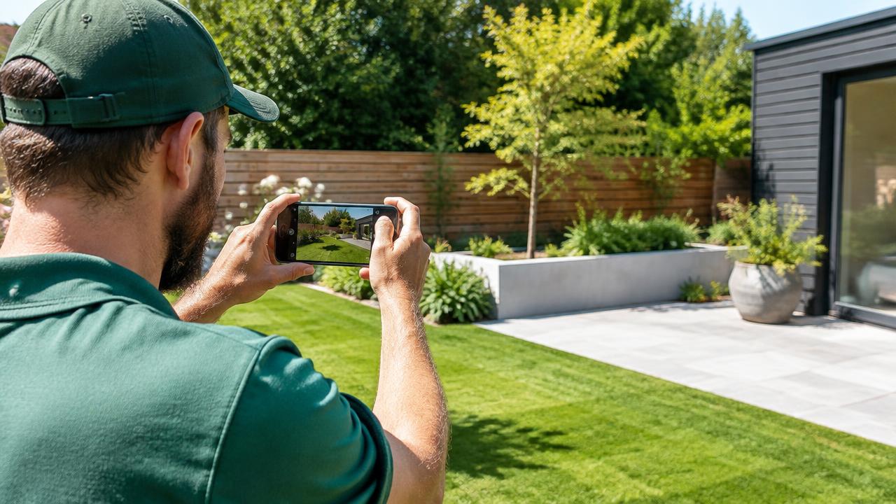 Google Business Profile photo gallery for a landscaping company