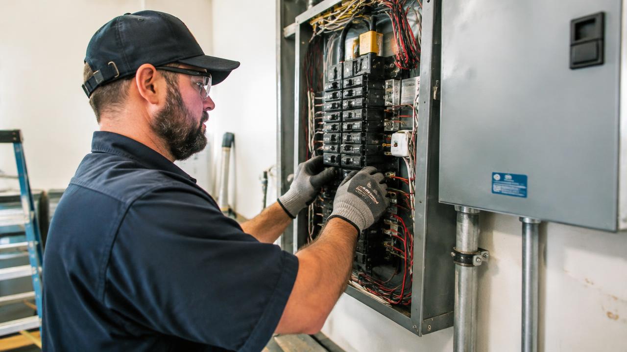 Electricians at work in a Burbank, CA home