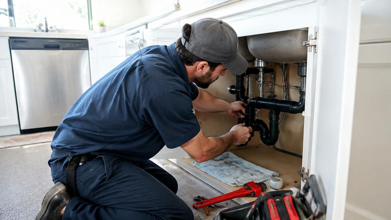 Plumbers at work in a Burbank, CA home